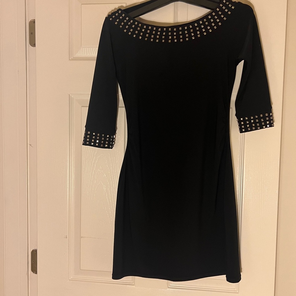 Elegant Black Studded Dress